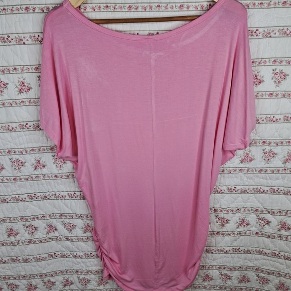Johnny Premium Tunic Top‎ Dolman Sleeve V Neck Pink Comfy Casual Size M - Picture 8 of 9